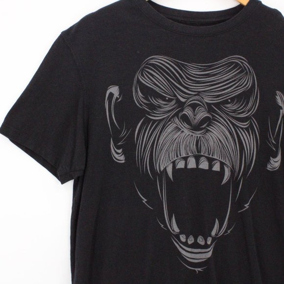 ONNIT Shirt Mens Black Short Sleeve Devil Gorilla Graphic Logo Medium M - Picture 3 of 9